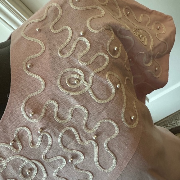 Vintage Talbots Donna Ricco Blush Embroidered Midi Dress - Picture 5 of 10